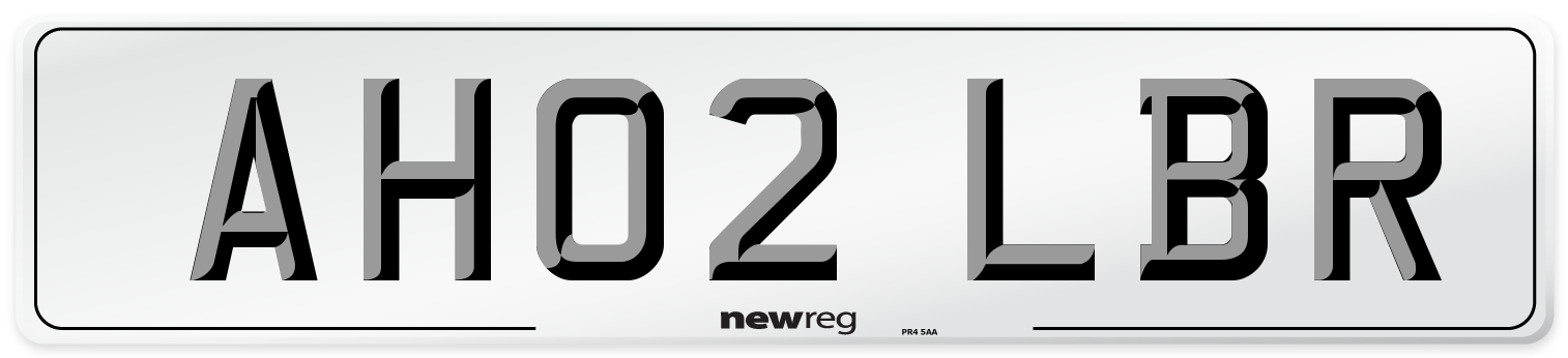 AH02 LBR Number Plate from New Reg